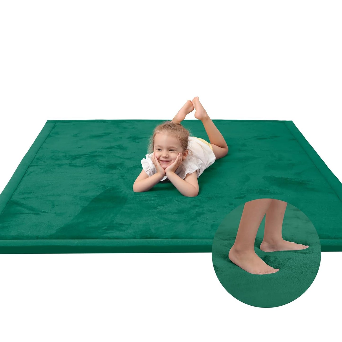 Baby Play Mat for Floor,1.3" Thick Memory Foam Tummy Time Mat,Soft Coral Velvet Nursery Rug,Large Non Slip for Crawling,Toddlers,Infants,Kids,Yoga & Tatami Style for Living Room(Dark Gray)