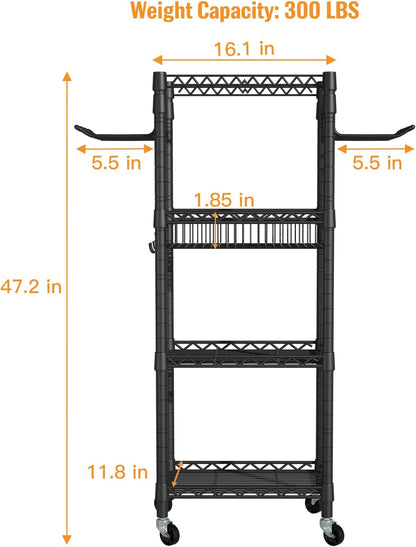 FUTASSI Home Gym Storage, 3 Tiers Workout Equipment Organizer with Wheels for Yoga Mats, Foam Roller, Dumbbells, Kettlebells, and Resistance Bands