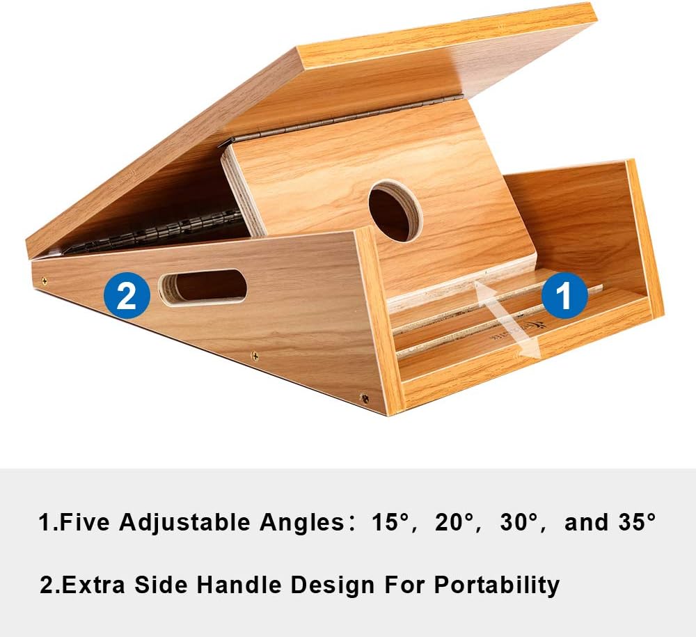 StrongTek Professional Wooden Slant Board, Adjustable Incline Board, and Calf Stretcher, Stretch Board - Extra Side-Handle Design for Portability, Full-Coverage