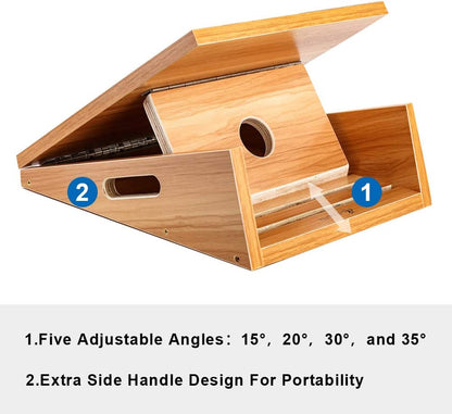 StrongTek Professional Wooden Slant Board, Adjustable Incline Board, and Calf Stretcher, Stretch Board - Extra Side-Handle Design for Portability, Full-Coverage
