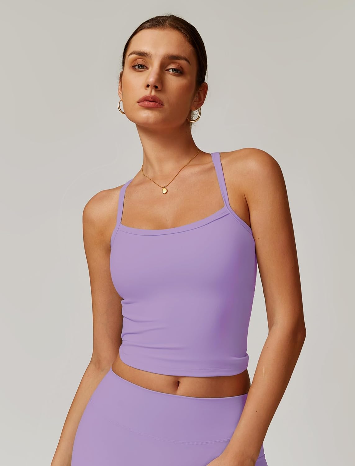 QBGJTD Womens Longline Sports Bras Cross Back Active Gym Yoga Padded Workout Crop Tank Top with Built in Bra