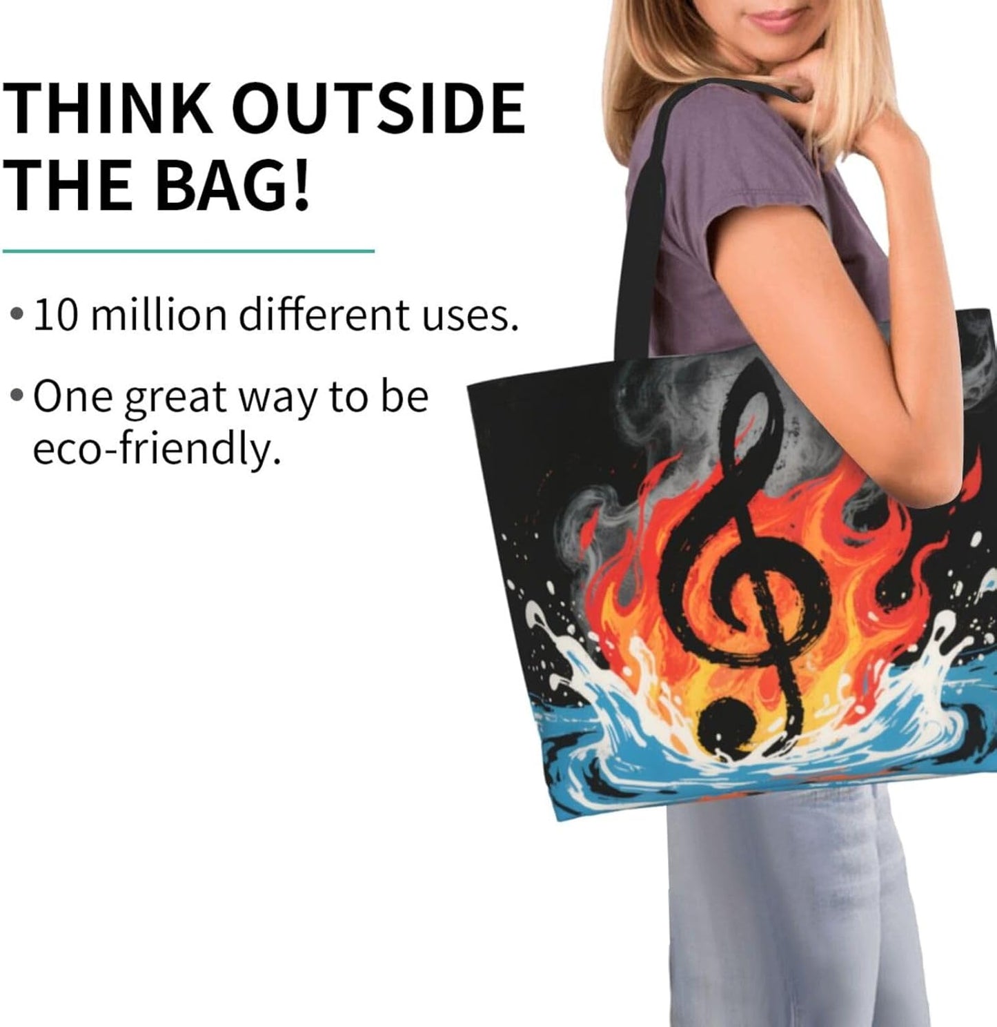 Tote Shoulder Bag Large Durable Reusable Eco-friendly Handbag Lightweight Stylish for Daily Use-19.7x15.7x5.9 Inch - Colors A