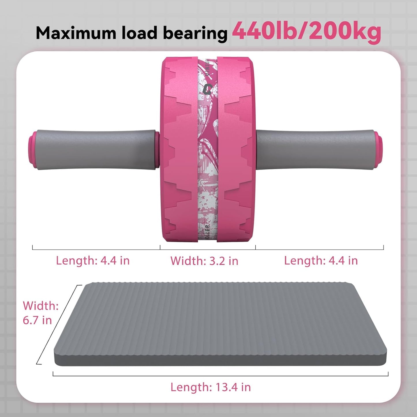VINSGUIR Ab Roller Wheel, Abs & Core Workout Equipment for Home Gym with Knee Pad Accessories, Abdominal Wheel for Full-body Strength Training