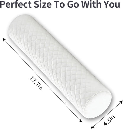 HJAHHSM Neck Roll Pillow, Memory Foam Neck Support Pillow, Round Cylinder Bolster Pillow for Bed, Couch, and Yoga, Removable Washable Cover