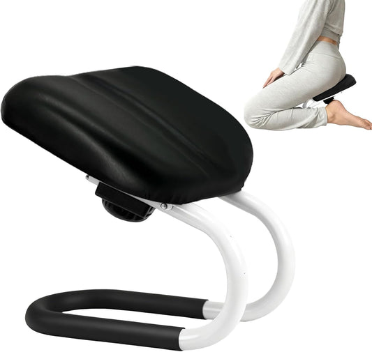 Meditation Bench with Adjustable Height, Foldable Metal Kneeling Chair, Portable Seiza Stool with Non-Slip Cushion, Ideal for Yoga, Prayer, and Extended Sitting Comfort