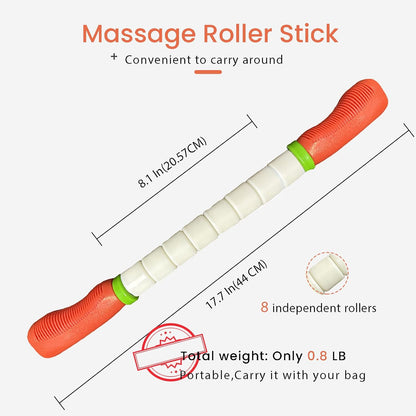 Muscle Roller Stick Ctwctr Massage Roller for Lymphatic Drainage, Cellulite Massager, Leg Massager for Circulation and Pain Relief, Deep Tissue & Trigger Point Massage