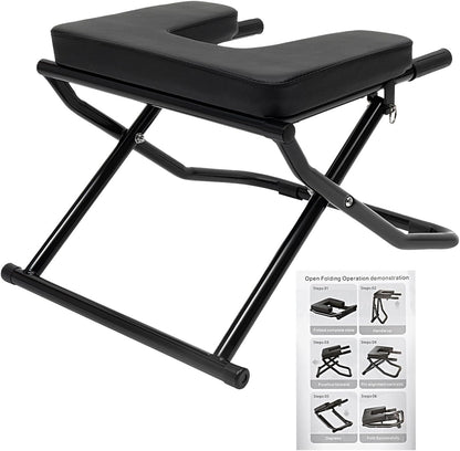 Foldable Yoga Headstand Bench, 330.7 LBS Capacity Multi-Functional Yoga Inversion Chair Feet Up Trainer Headstand Stool for Home Workout&Fitness&Gym