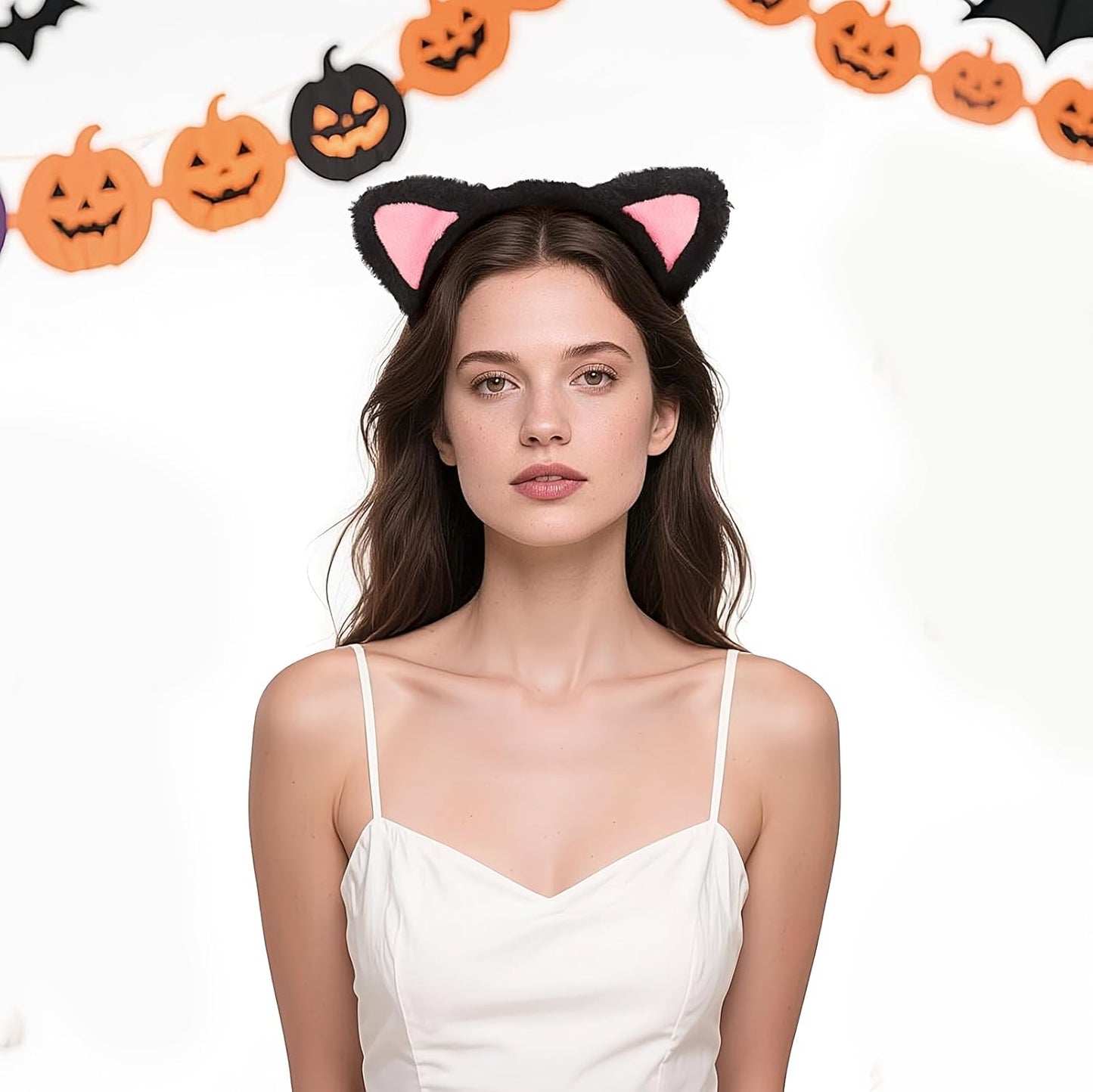 Cat Ears Headband, Plush Fuzzy Hairbands for Cosplay, Makeup, Yoga, and Photo Props for Adults