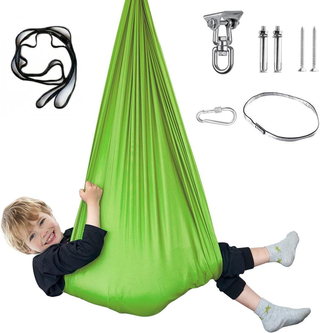 Aokitec Therapy Swing for Kids with Special Needs (Hardware Included) Snuggle Swing Cuddle Hammock Indoor Adjustable Aerial Yoga for Children with Autism, ADHD, Asperger, Sensory Integration