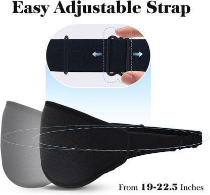 Fygrip 3D Eye Mask Sleep Mask for Men & Women, 100% Pressure-Free & Light Block-Out Eye Mask for Sleep with Easy Adjustable Strap, Night Eye Cover for Travel, Black