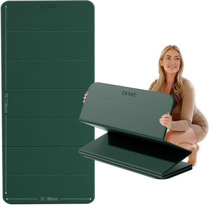 Large Yoga Mat 75"x31", Foldable Yoga Mat & Travel Yoga Mat, Extra Wide 0.24" Thin Non-Slip Mat for Yoga, Pilates, Stretching & Home Workouts –Easy Carry & Store