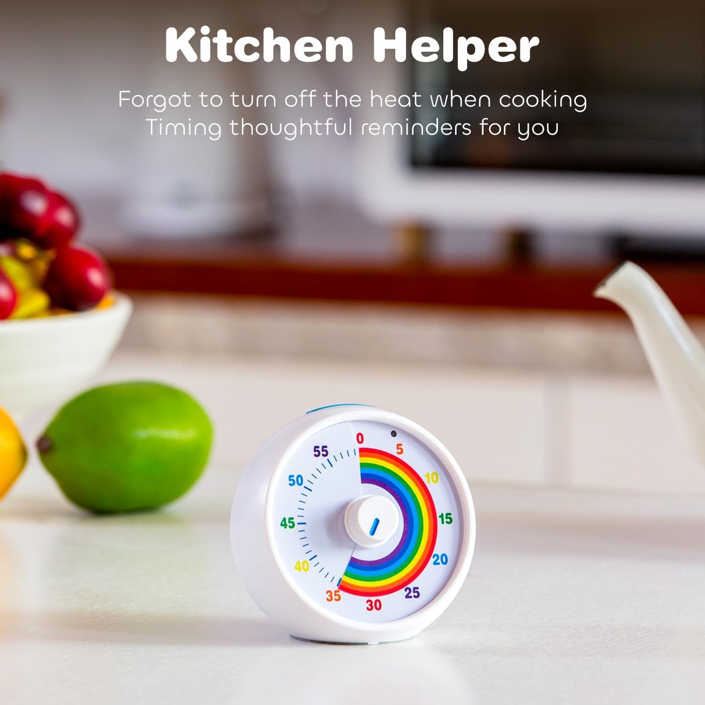Visual Timer for Kids, 60-Minute Countdown Timer for Classroom Office Kitchen, Desk Timer Kids Time Management Tools with Silent Operation, Pomodoro Time Rainbow Pattern (Pink)