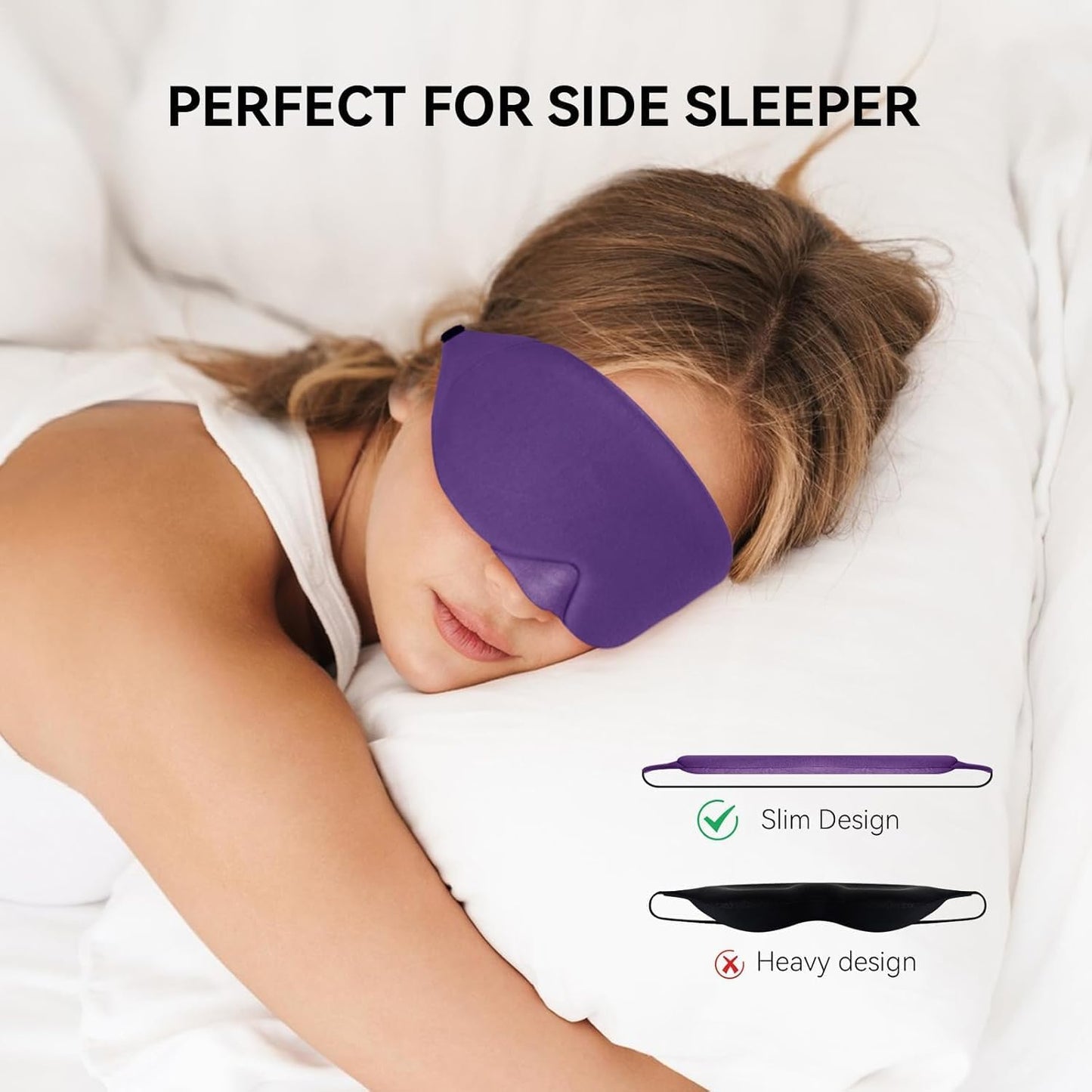 Mavogel Cotton Sleep Eye Mask - Updated Design Light Blocking with Adjustable Nose Bridge, Soft and Comfortable Night Eye Mask for Men Women, Eye Blinder for Shift Work, Includes Travel Pouch, Black