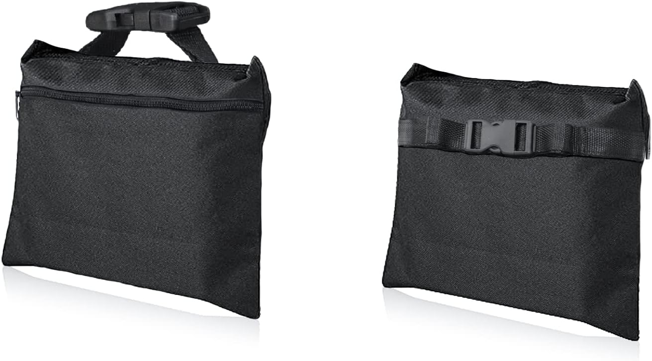 Sandbags 4 Packs with 4 PE Bags, Heavy Duty Sand Bags, Sand Bags for Weight with Zipper and Buckle Straps for Support Light Stand, More 2/4/6/8/10/12 Packs Sand Bag to Choose.