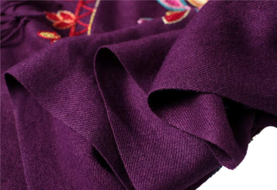 Urban CoCo Women's Embroidered Oversize Tassel Shawl Scarf Wraps for Women
