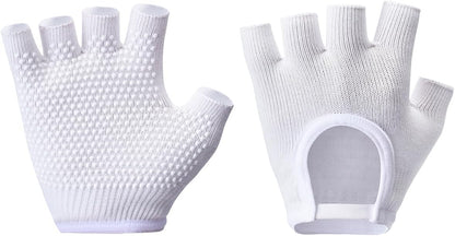 Non-Slip Fingerless Yoga Gloves – Ideal for Pilates, Barre, Air Yoga, and Fitness Workouts – Breathable Fabric with Enhanced Grip for Stability