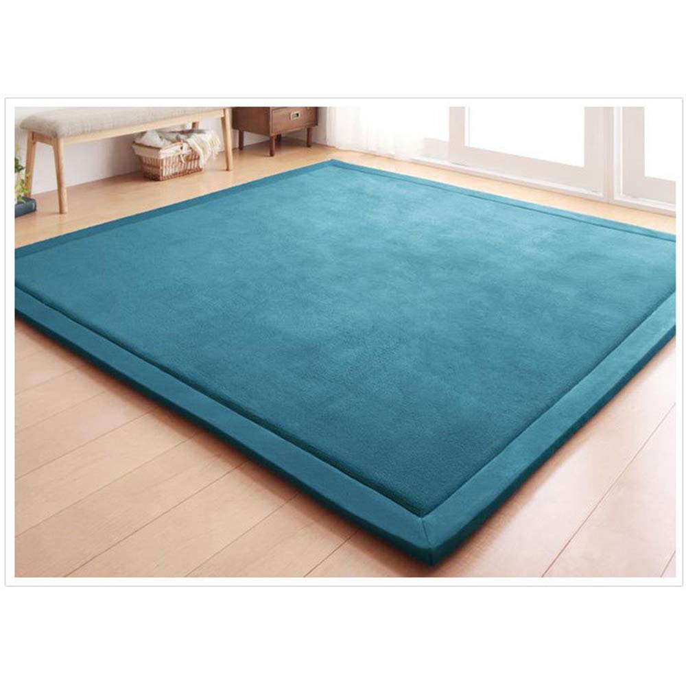 Loartee Coral Velvet Crawling Rugs & Play Mat (6'7"x9'2", Light Green) for Toddler Children & Yoga Exercise