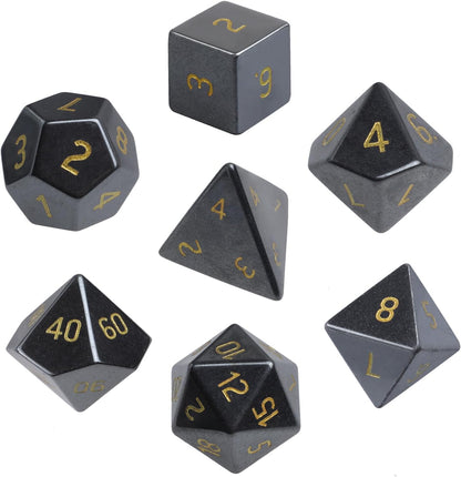mookaitedecor 7 PCS Blue Howlite Turquoise Crystal Polyhedral DND Dice Set, Polished Tumbled Stones Dices for RPG MTG Table Games Home Decoration