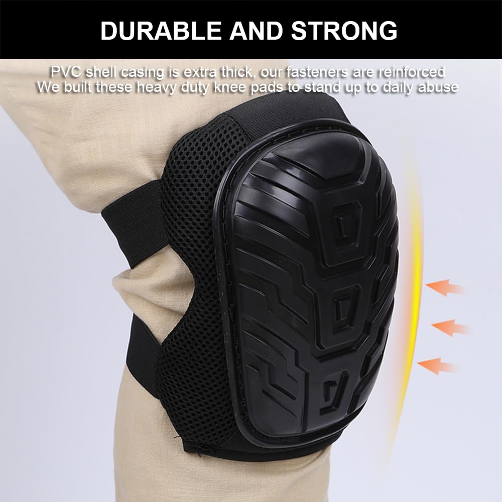 SUJAYU Work Knee Pads for Men Construction, Gardening Knee Pads for Work, Kneepads for Construction, Rodilleras de Trabajo Rodilleras Para Dolor de Rodillas (Black)