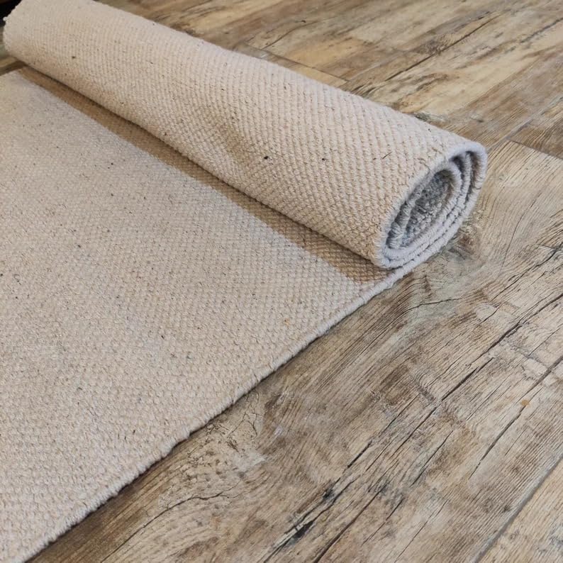 Jaipur art & Rugs Organic Cotton Yoga Mat - Eco-Friendly Hand-Woven Rug - Non Slip & Thick (24”x72”x5mm) for Everyday Fitness at Home - Comfortable Extra-Long