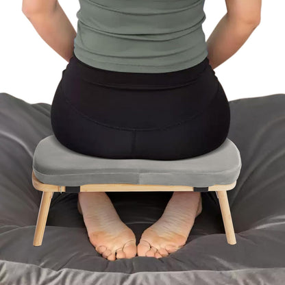 Meditation Bench, Bamboo Meditation Seat, Meditation Chair with Cushion, Folding Prayer Bench, Non-Slip & Lightweight
