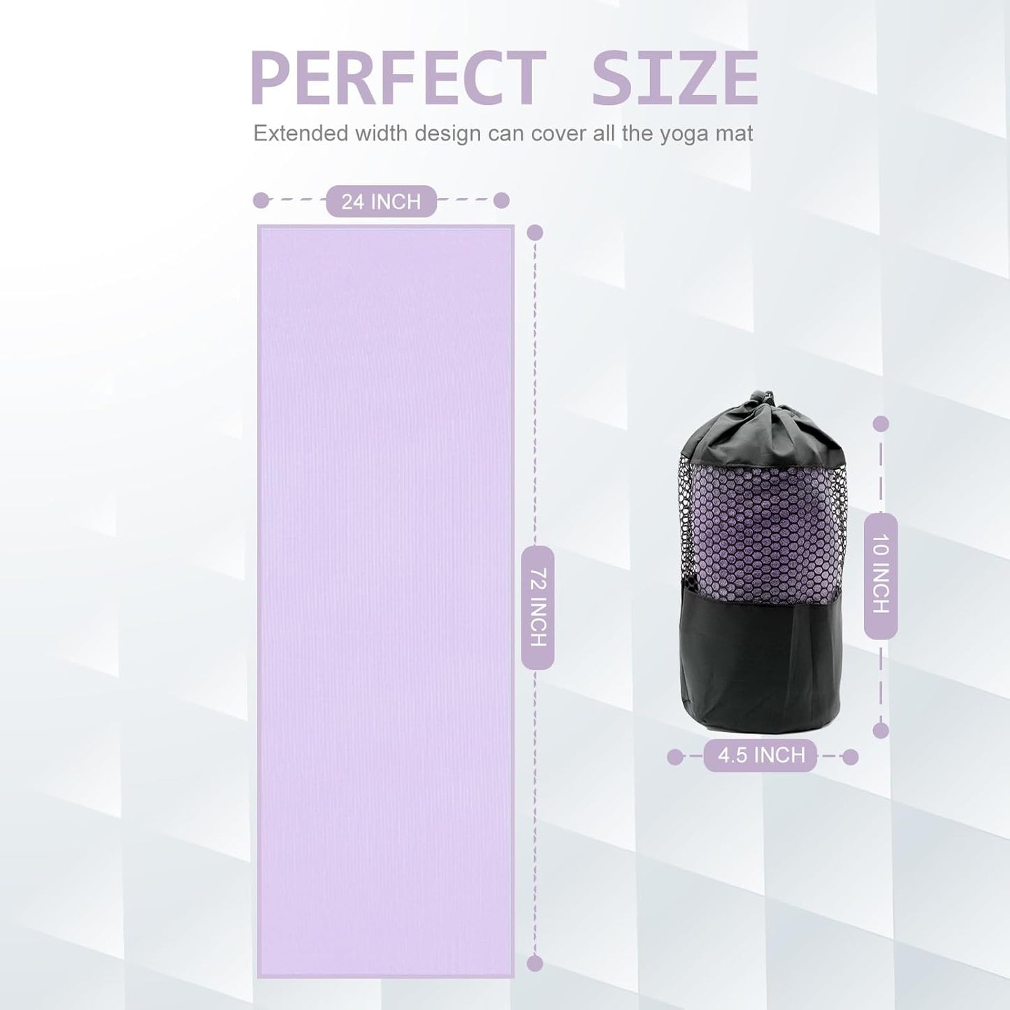 Eunzel 2 Pack Hot Yoga Towel with Grip Dot, Non Slip Yoga Mat Towe Sweat Absorbent Towel for Hot Yoga,Bikram, Pilates and Fitness 72" x 24", Pink