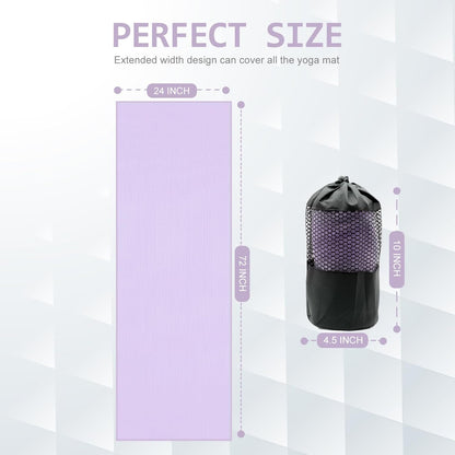 Eunzel 2 Pack Hot Yoga Towel with Grip Dot, Non Slip Yoga Mat Towe Sweat Absorbent Towel for Hot Yoga,Bikram, Pilates and Fitness 72" x 24", Pink
