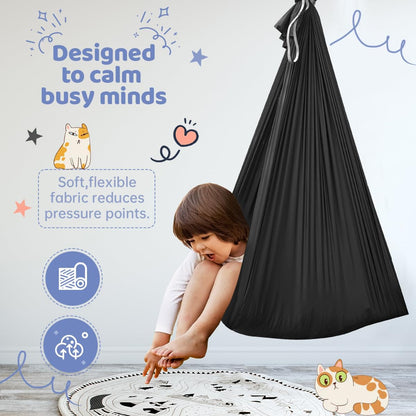 Aokitec Therapy Swing for Kids with Special Needs (Hardware Included) Snuggle Swing Cuddle Hammock Indoor Adjustable Aerial Yoga for Children with Autism, ADHD, Asperger, Sensory Integration