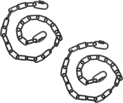 PATIKIL 2 Pcs Gate Chain Lock, 26 in x 4mm Dia Alloy Steel Hanging Chain Lock with 2 Clasps for Stall Barn Fence Gate Hammock Swing Punching Sandbag Yoga Gym, Black