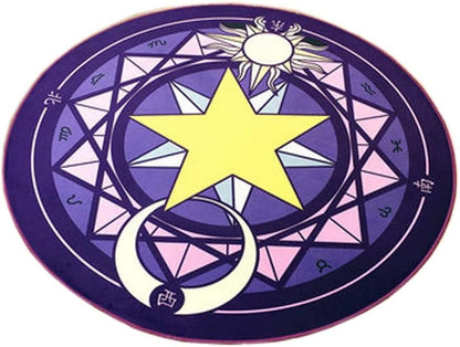 The Magic Circle Pattern Round Carpet Floor Mats Yoga Cushion for Playroom/Cloakroom, E-01