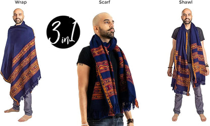 Meditation Shawl or Blanket, Exotic Shawl/Wrap, Oversize Scarf or Stole. Unisex