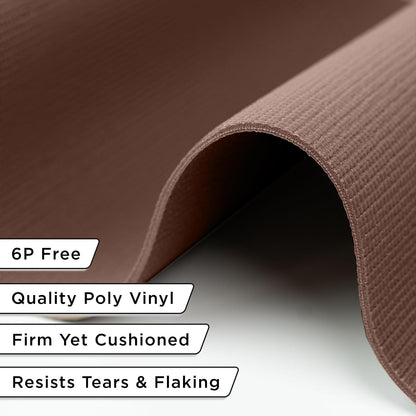 Slip-Resistant Floor Mat Roll & Yoga Mat – 25ft x 24" x 5mm – Cut-to-Fit Hallway Runner, Kitchen Mat, Drawer Liner, Shelf Liner, Bench Mat, Washable Pet Crate Pad, Cabinet Liner – Mocha