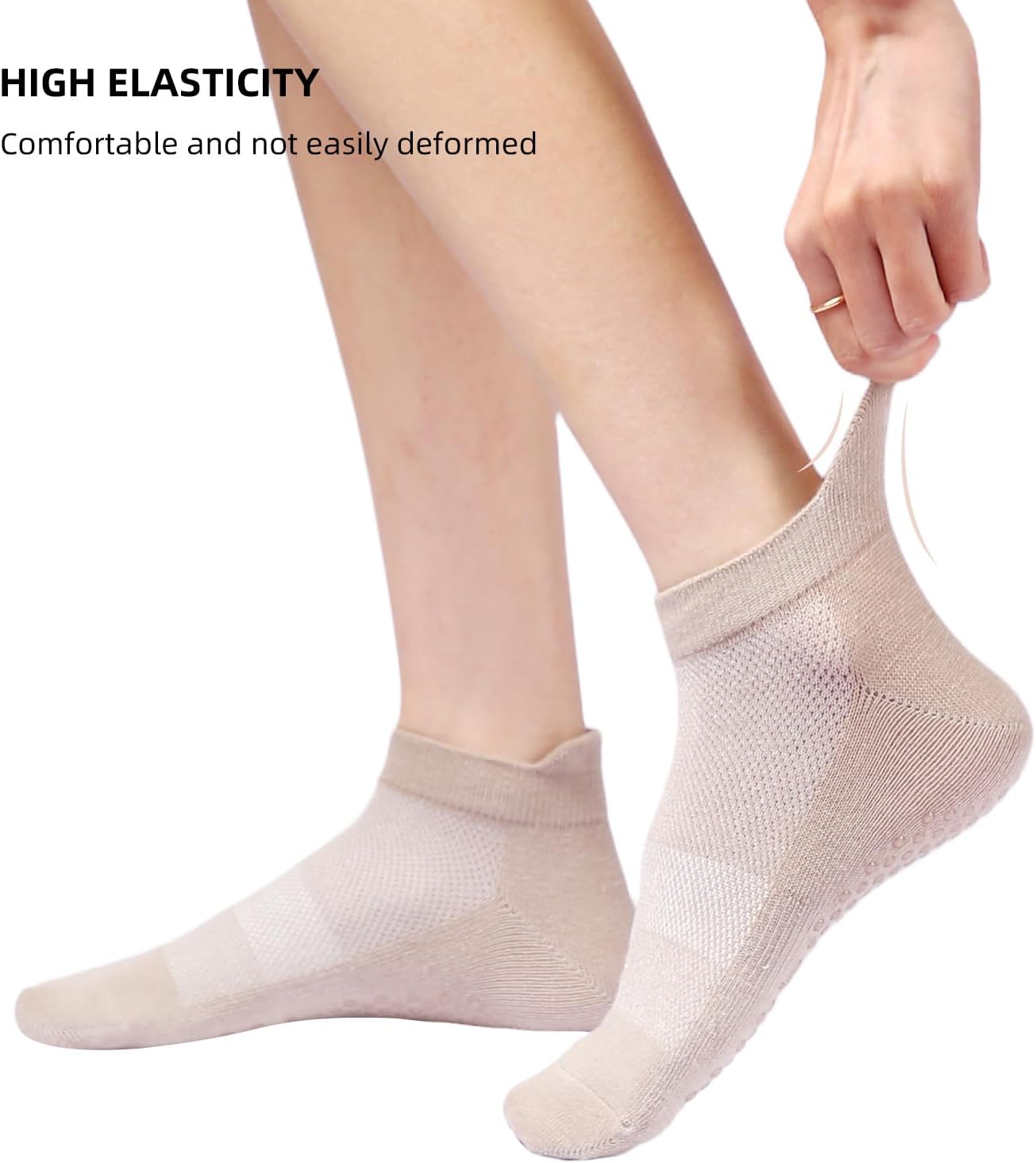 Acetin 4 Pairs Grip Socks Pilates Socks for Women