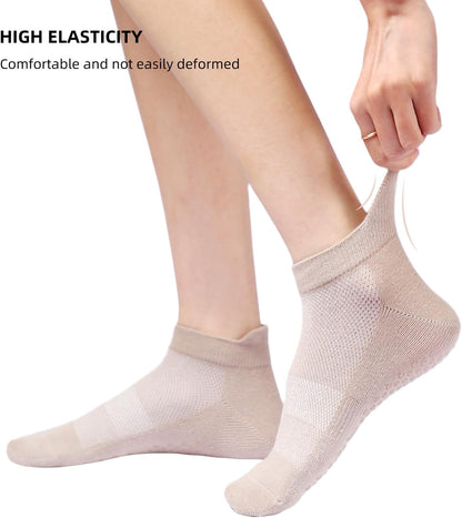 Acetin 4 Pairs Grip Socks Pilates Socks for Women