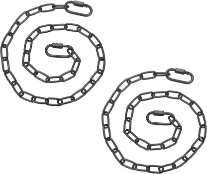 PATIKIL 2 Pcs Gate Chain Lock, 22 in x 2.5mm Dia Alloy Steel Hanging Chain Lock with 2 Clasps for Stall Barn Fence Gate Hammock Swing Punching Sandbag Yoga Gym, Black