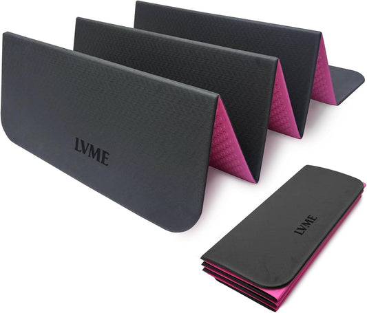 Foldable Yoga Mat 0.32 inches Thick(8mm), SGS Certified POE Material, Non Slip, 71 x 24 inches, Foldable for Travel, Pilates, Camping, Environmental Sports Mat, Odorless