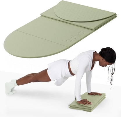 Bala Compact Workout Mat for Gym - 12MM Thick Slip-Resistant, Sweat Absorbing, & Foldable Yoga Mat for Pilates, Core Training & Exercise - Home Fitness Essentials for Women & Men - Travel-Friendly