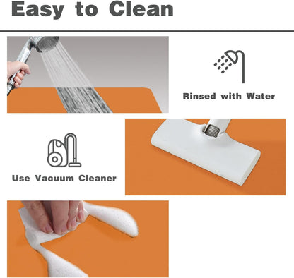 TYUU Bath Mat, Bathroom Rugs Non Slip Washable Thin Absorbent Quick Dry Bath Mat Fits Under Door Bathroom Floor Mat Perfect for Bath, Shower, or Sink 24"x36" Dark Grey