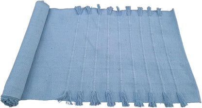 Indian Handmade100 % Organic Anti Skid Multi Colour Cotton Yoga Mat - Eco-Friendly Hand-Woven Rug - Non-Slip & Thick (24”x72”x5mm) for Hot yoga & Everyday Fitness at Home - Comfortable & Foldable Extra-Long Mat