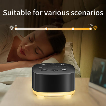 Meditation White Noise Sound Machine 30 Soothing Sounds with 32 Volume Control 12 Night Light 5 Timers Portable Sleep Machine for Travel Powered by AC or USB Sleep Therapy for Baby Kids Adults (White)