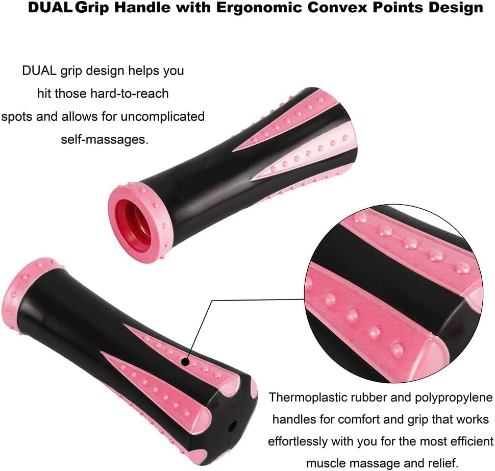 YANSYI Professional 9-Roller Deep Tissue Massage Stick - Portable Muscle Recovery Roller for Athletes, Relieves Post-Workout Soreness & Leg/Back Pain - Portable Physio Tool (Purple)