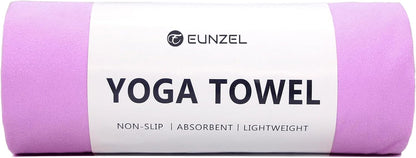 Eunzel Hot Yoga Towel Non Slip Yoga Mat Towel Non-Slip Sweat Absorbent Towel for Hot Yoga, Pilates and Workout 72" x 26.5", Blue