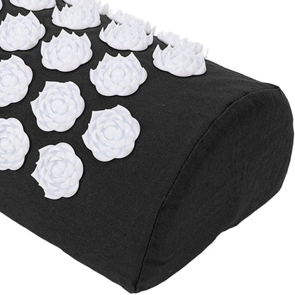 Acupressure Pillow for Neck, Acupressure Massage Pillow, Floral Stimulation Design ABS and Cotton Material Great Yoga Meditation(Black)