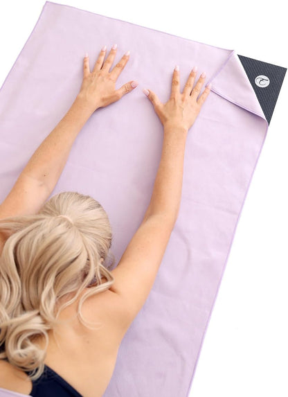 Eunzel Hot Yoga Towel Non Slip Yoga Mat Towel Non-Slip Sweat Absorbent Towel for Hot Yoga, Pilates and Workout 72" x 26.5", Blue