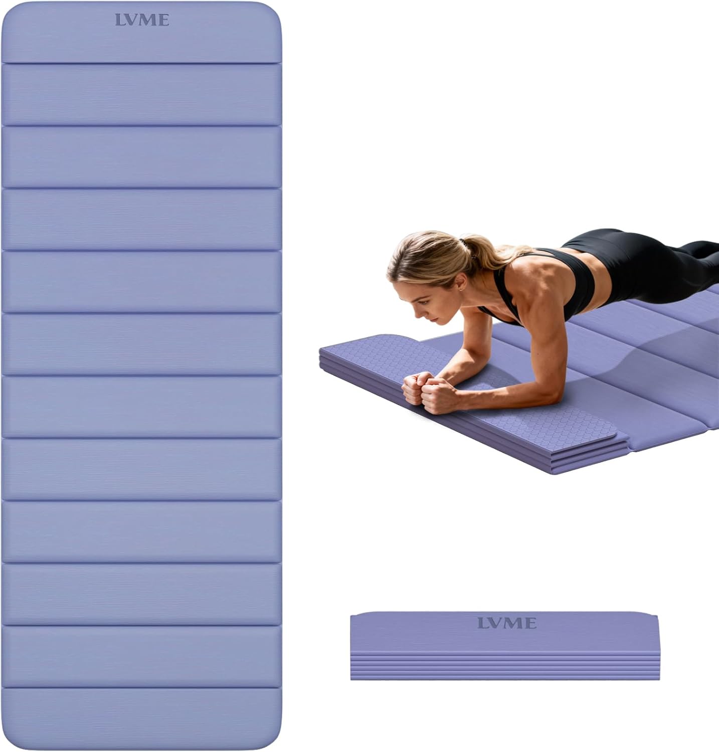 Extra Thick Foldable Yoga Mat,76" x 26" (10mm), SGS Certified TPE, Non-Slip & No Smell, 12-Fold Design for Ultra Portability And Easy Storage | for Yoga, Gym, Pilates, and Home Workouts