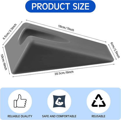 Suzile Mobilization Wedge 7.9 x 4.1 x 2 Inch Triangle Therapy Non Slip Silicone Wedge Pillow Sturdy Support for Relieve Spinal Pain Rehabilitation Tool(Gray)