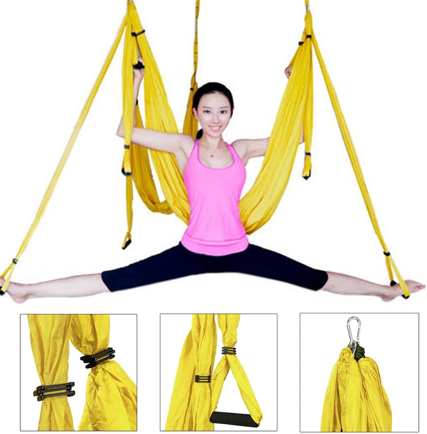 Aerial Yoga Hammock 250x150cm/98.43x59in Parachute Fabric Swing for Inversion Fitness