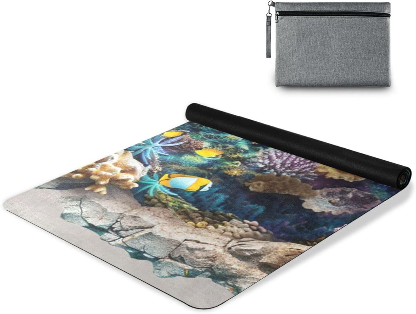 3d Wall Art Underwater Tropical Fish yoga mats in bulk for fitness printed natural rubber non slip with bags tapete para ejercicio 71x26 inches 1MM