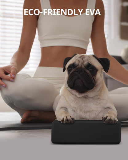 Trideer Yoga Blocks 2 Pack, Soft Non-Slip Foam Blocks with Beveled Edges for Alignment and Stretching in Yoga, Pilates, and Dance - Supportive, Lightweight, Odor Resistant, Latex-Free