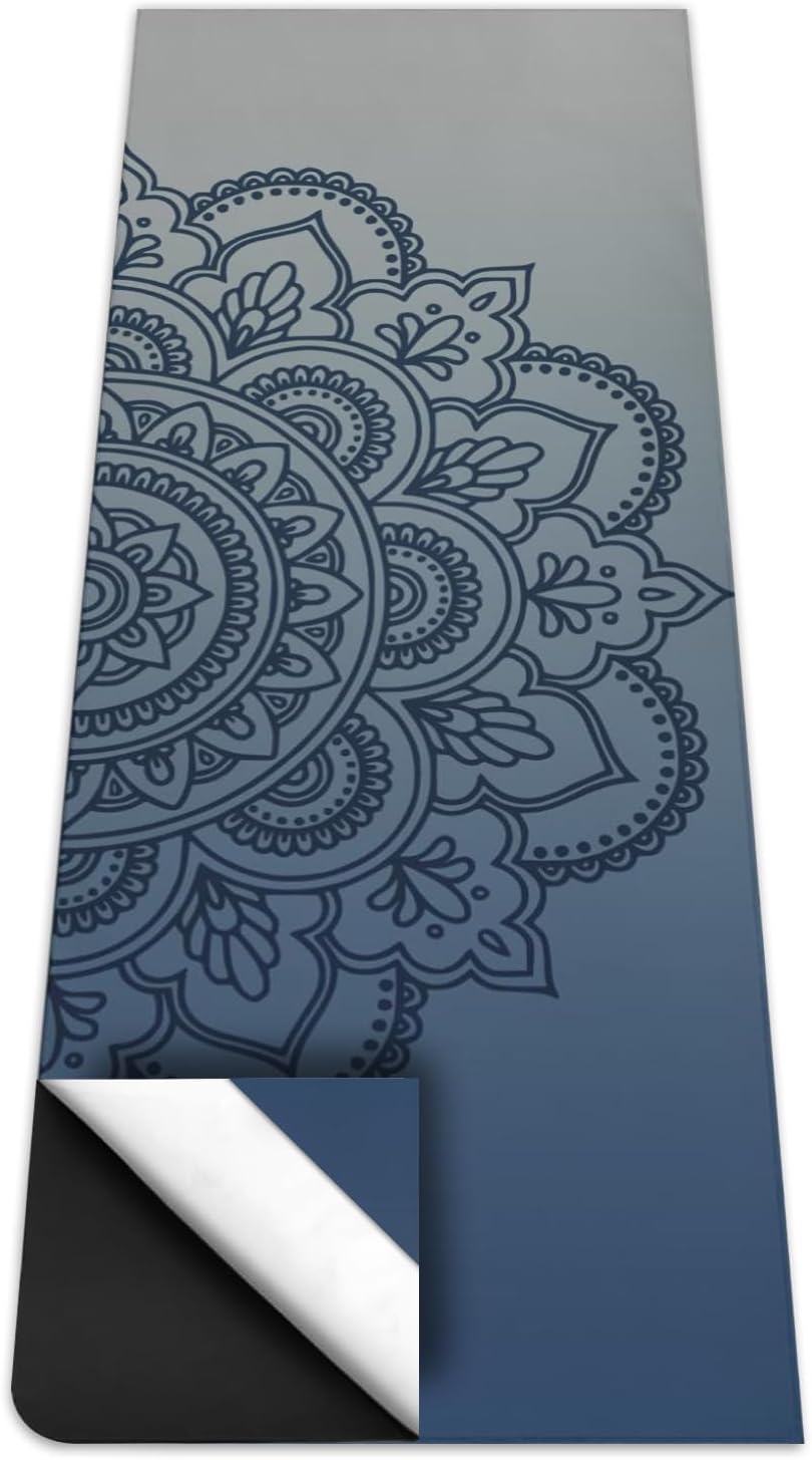 Hot Yoga Mat Towel with Corner Pockets Yoga Towels for Hot Yoga Non Slip with Travel Bag Sweat Absorbent Yoga Blankets Mat Cover for Workout Gym 70"x26" (Mountain-01, 70x26)